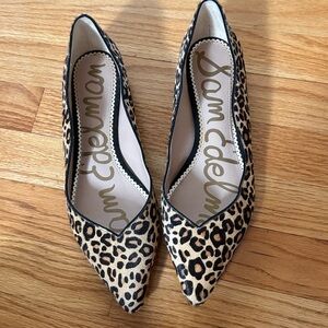 Sam Edelman Cow Hair Leopard Cheetah Print Riza Pointed Flats 10